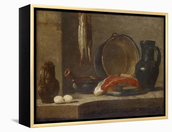 Still Life of Kitchen Utensils, C.1733-34-Jean-Baptiste Simeon Chardin-Framed Premier Image Canvas