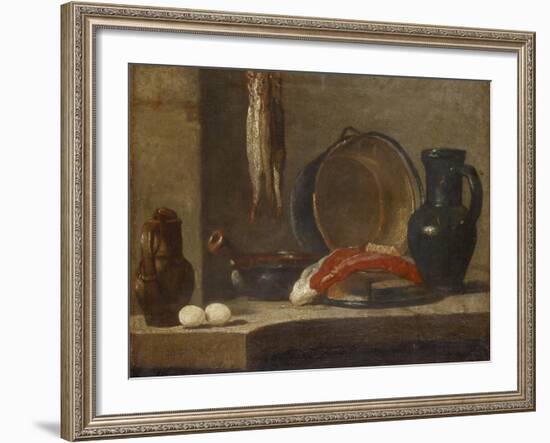 Still Life of Kitchen Utensils, C.1733-34-Jean-Baptiste Simeon Chardin-Framed Giclee Print