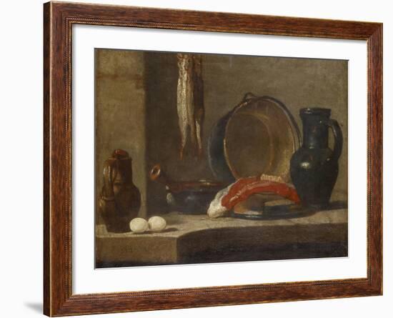 Still Life of Kitchen Utensils, C.1733-34-Jean-Baptiste Simeon Chardin-Framed Giclee Print