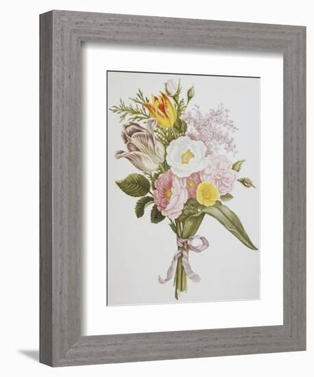 Still Life of Lilacs, Roses, Buttercups and Lilies of the Valley by Jean Louis Prevost-Bettmann-Framed Giclee Print