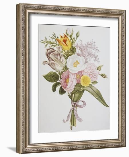 Still Life of Lilacs, Roses, Buttercups and Lilies of the Valley by Jean Louis Prevost-Bettmann-Framed Giclee Print