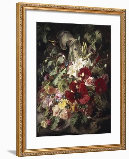 Still Life of Lilies, Poppies and Roses-Theud Gronland-Framed Giclee Print