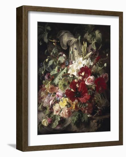 Still Life of Lilies, Poppies and Roses-Theud Gronland-Framed Giclee Print