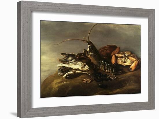 Still-Life of Lobster, Crabs, Mussels and Fish-Elias Vonck-Framed Giclee Print