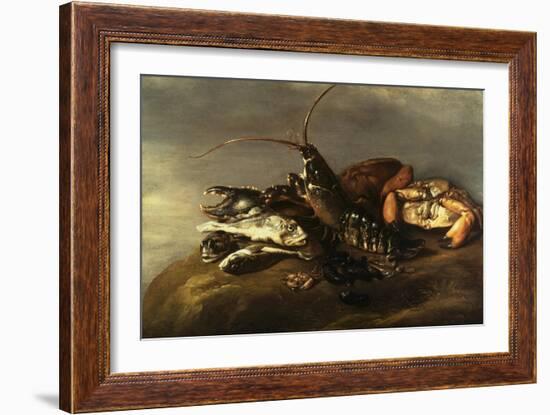 Still-Life of Lobster, Crabs, Mussels and Fish-Elias Vonck-Framed Giclee Print