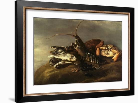 Still-Life of Lobster, Crabs, Mussels and Fish-Elias Vonck-Framed Giclee Print