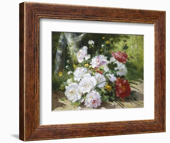 Still Life of Mixed Summer Flowers-Eugene Henri Cauchois-Framed Giclee Print