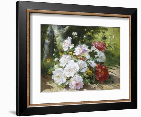 Still Life of Mixed Summer Flowers-Eugene Henri Cauchois-Framed Giclee Print