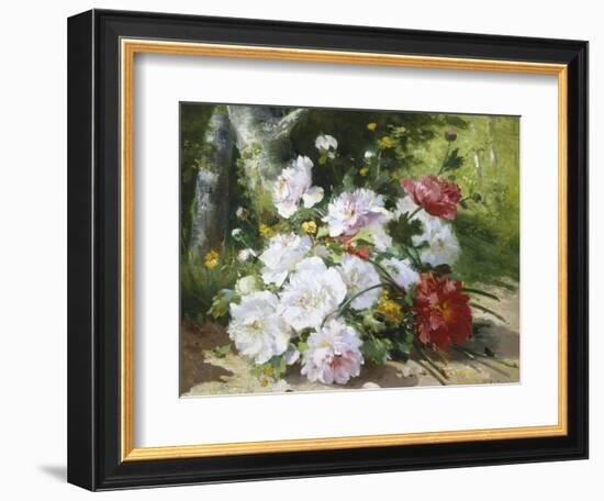 Still Life of Mixed Summer Flowers-Eugene Henri Cauchois-Framed Giclee Print