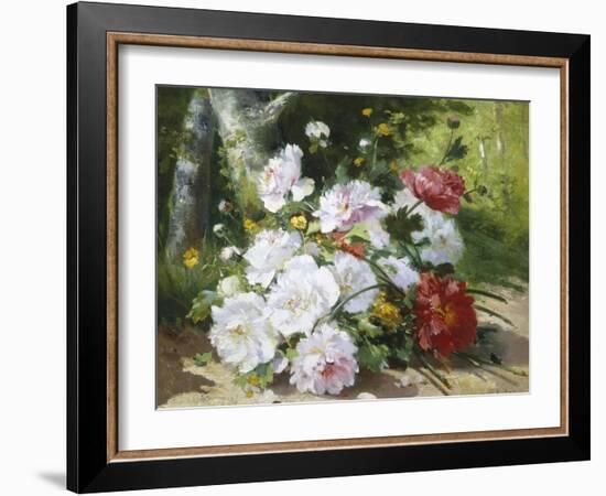 Still Life of Mixed Summer Flowers-Eugene Henri Cauchois-Framed Giclee Print