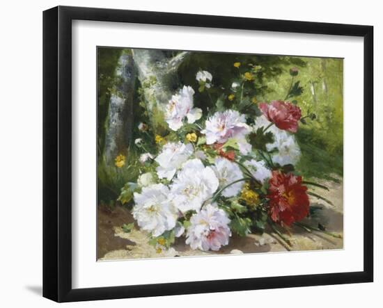 Still Life of Mixed Summer Flowers-Eugene Henri Cauchois-Framed Giclee Print