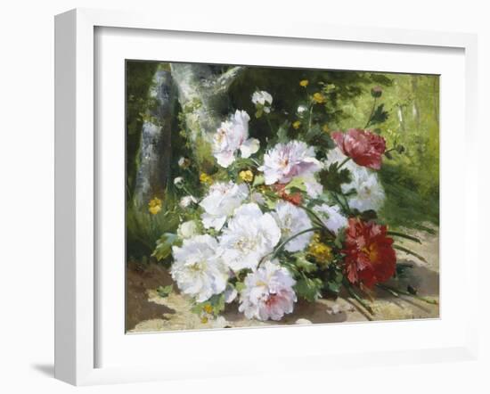 Still Life of Mixed Summer Flowers-Eugene Henri Cauchois-Framed Giclee Print