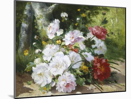 Still Life of Mixed Summer Flowers-Eugene Henri Cauchois-Mounted Giclee Print