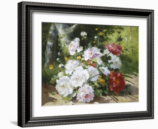 Still Life of Mixed Summer Flowers-Eugene Henri Cauchois-Framed Giclee Print