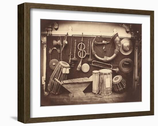 Still Life of Musical Instruments, c.1863-Edmond Lebel-Framed Photographic Print