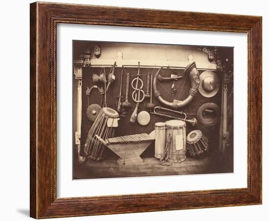 Still Life of Musical Instruments, c.1863-Edmond Lebel-Framed Photographic Print