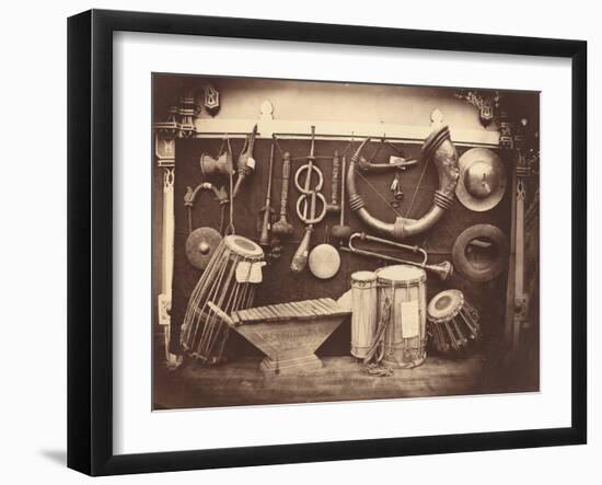 Still Life of Musical Instruments, c.1863-Edmond Lebel-Framed Photographic Print