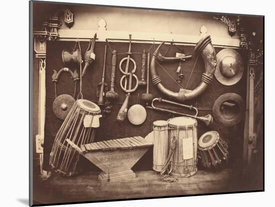 Still Life of Musical Instruments, c.1863-Edmond Lebel-Mounted Photographic Print