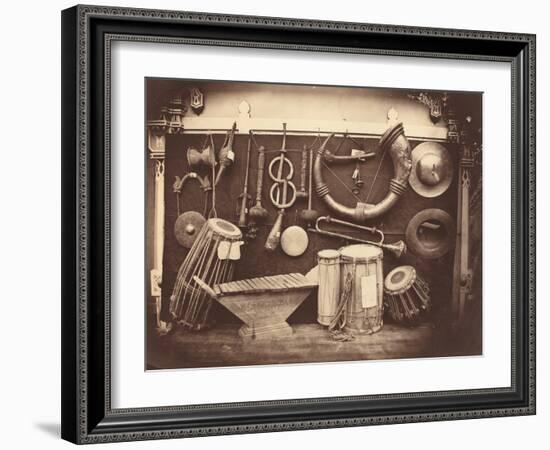 Still Life of Musical Instruments, c.1863-Edmond Lebel-Framed Photographic Print