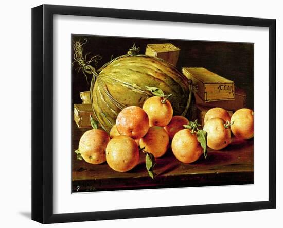 Still Life of Oranges, Melons and Boxes of Sweets-Luis Egidio Melendez-Framed Giclee Print