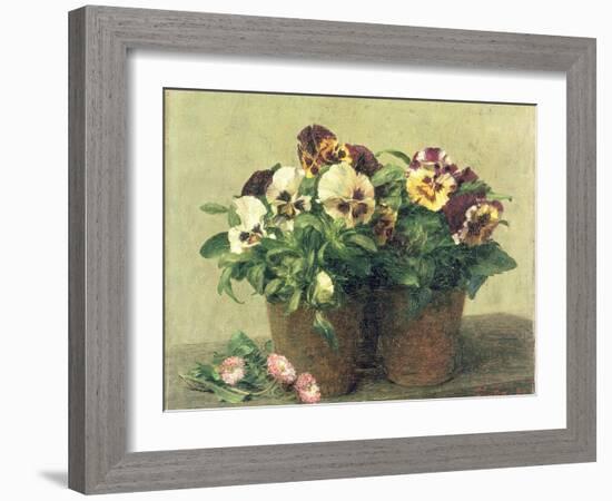 Still Life of Pansies and Daisies, 1889-Henri Fantin-Latour-Framed Giclee Print