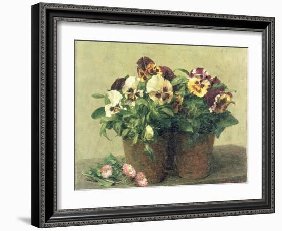 Still Life of Pansies and Daisies, 1889-Henri Fantin-Latour-Framed Giclee Print