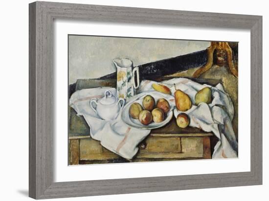 Still Life of Peaches and Pears, 1888-90-Paul Cézanne-Framed Giclee Print