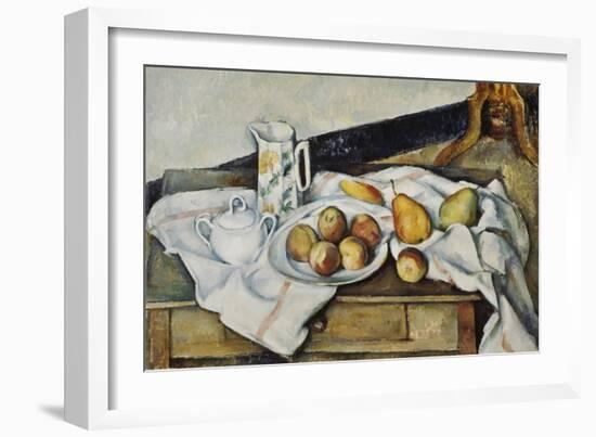 Still Life of Peaches and Pears, 1888-90-Paul Cézanne-Framed Giclee Print