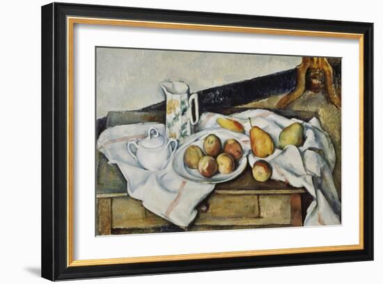 Still Life of Peaches and Pears, 1888-90-Paul Cézanne-Framed Giclee Print