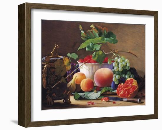 Still Life of Peaches, Pomegranates and Raspberries-Carl Vilhelm-Framed Giclee Print