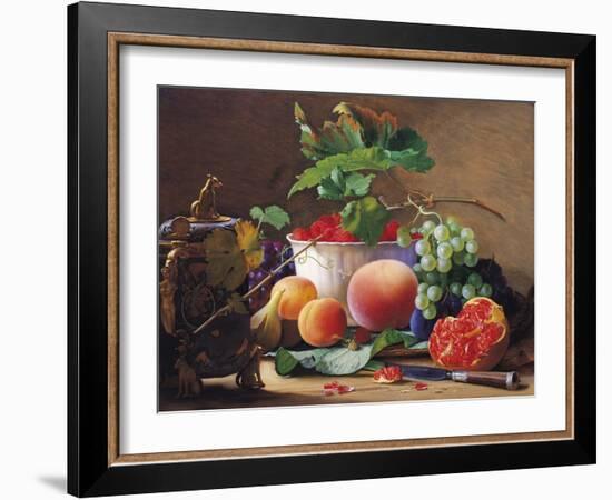 Still Life of Peaches, Pomegranates and Raspberries-Carl Vilhelm-Framed Giclee Print