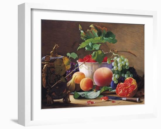 Still Life of Peaches, Pomegranates and Raspberries-Carl Vilhelm-Framed Giclee Print