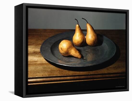 Still Life of Pears on Antique Pewter Plate-Eliot Elisofon-Framed Premier Image Canvas