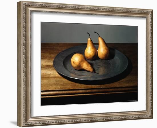 Still Life of Pears on Antique Pewter Plate-Eliot Elisofon-Framed Photographic Print