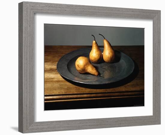 Still Life of Pears on Antique Pewter Plate-Eliot Elisofon-Framed Photographic Print