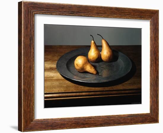 Still Life of Pears on Antique Pewter Plate-Eliot Elisofon-Framed Photographic Print