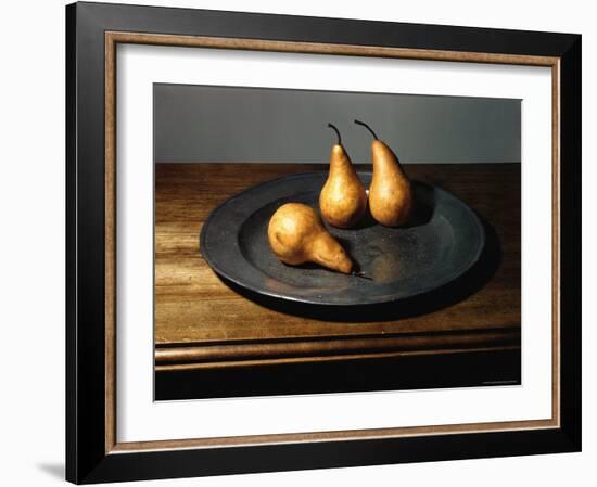 Still Life of Pears on Antique Pewter Plate-Eliot Elisofon-Framed Photographic Print