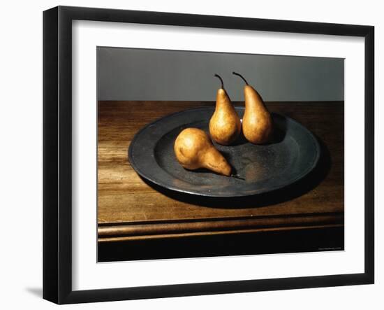 Still Life of Pears on Antique Pewter Plate-Eliot Elisofon-Framed Photographic Print