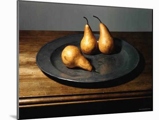 Still Life of Pears on Antique Pewter Plate-Eliot Elisofon-Mounted Photographic Print