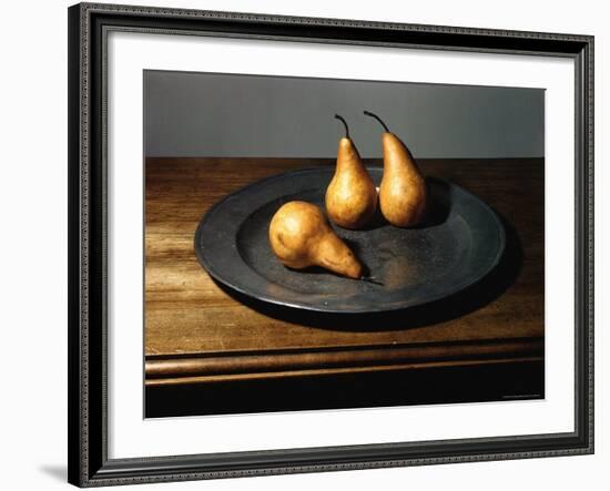 Still Life of Pears on Antique Pewter Plate-Eliot Elisofon-Framed Photographic Print