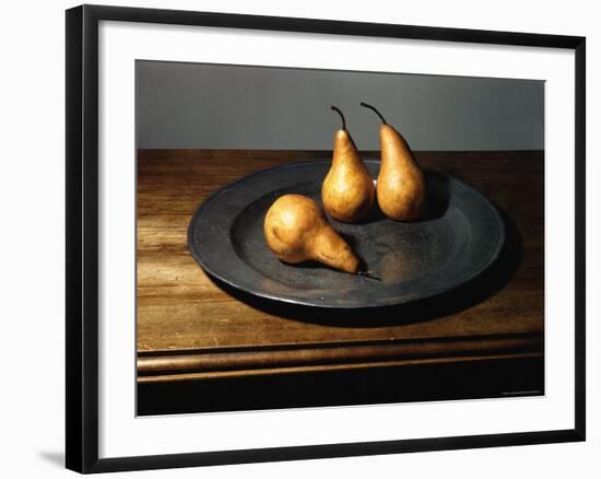 Still Life of Pears on Antique Pewter Plate-Eliot Elisofon-Framed Photographic Print