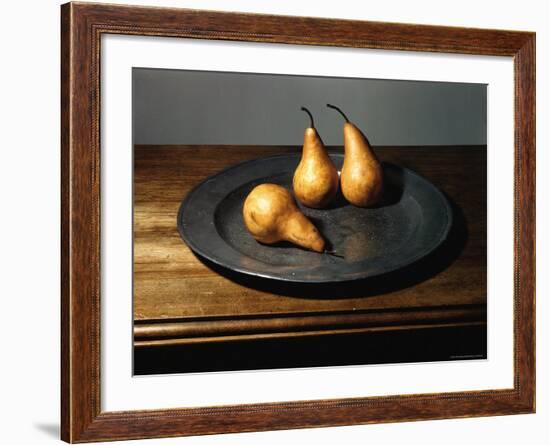 Still Life of Pears on Antique Pewter Plate-Eliot Elisofon-Framed Photographic Print