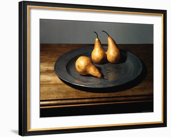 Still Life of Pears on Antique Pewter Plate-Eliot Elisofon-Framed Photographic Print