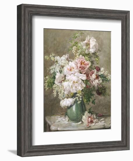 Still Life of Peonies and Roses-Francois Rivoire-Framed Giclee Print