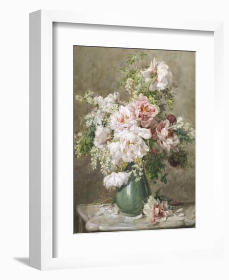 Still Life of Peonies and Roses-Francois Rivoire-Framed Giclee Print