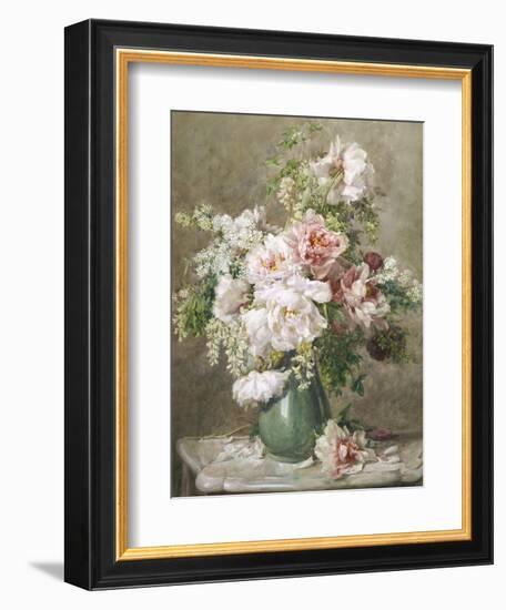 Still Life of Peonies and Roses-Francois Rivoire-Framed Giclee Print