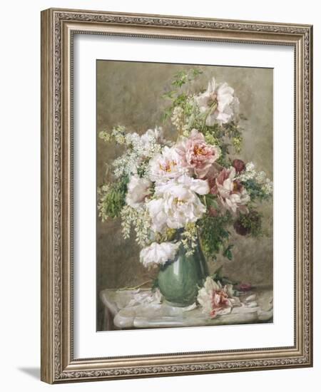 Still Life of Peonies and Roses-Francois Rivoire-Framed Giclee Print