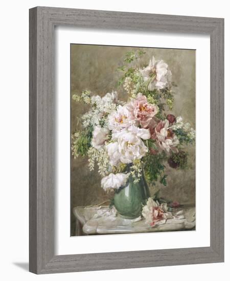 Still Life of Peonies and Roses-Francois Rivoire-Framed Giclee Print