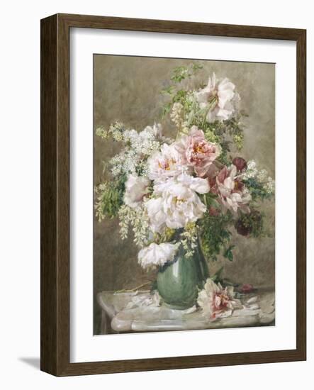 Still Life of Peonies and Roses-Francois Rivoire-Framed Giclee Print