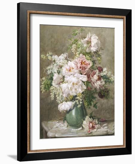 Still Life of Peonies and Roses-Francois Rivoire-Framed Giclee Print